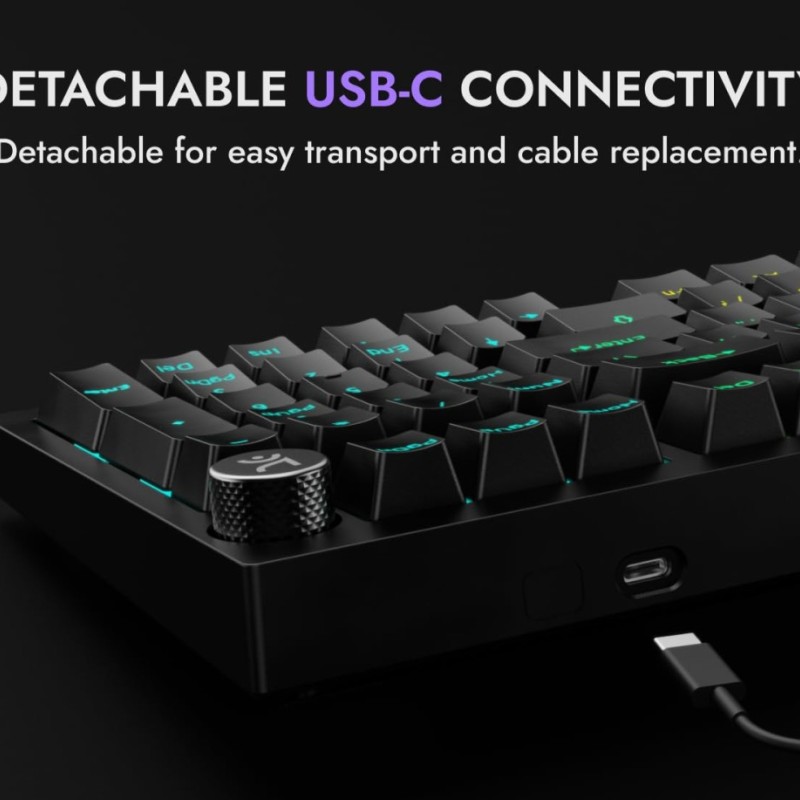 Kreo Wired Mechanical Gaming Keyboard KM1R98YBR2 96-Key RGB Black Purple