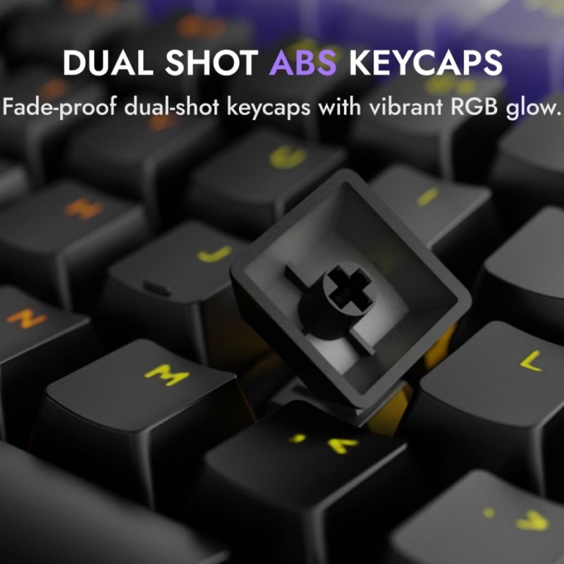 Kreo Wired Mechanical Gaming Keyboard KM1R98YBR2 96-Key RGB Black Purple