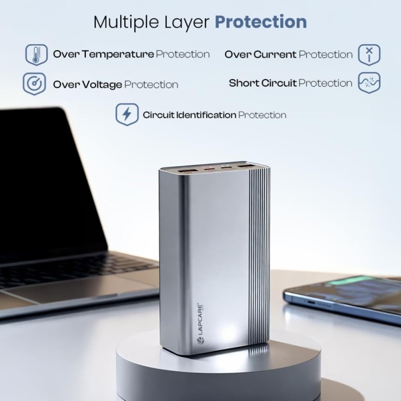 Lapcare Powerbank Boost 20000mAh 65W Fast Charging Grey