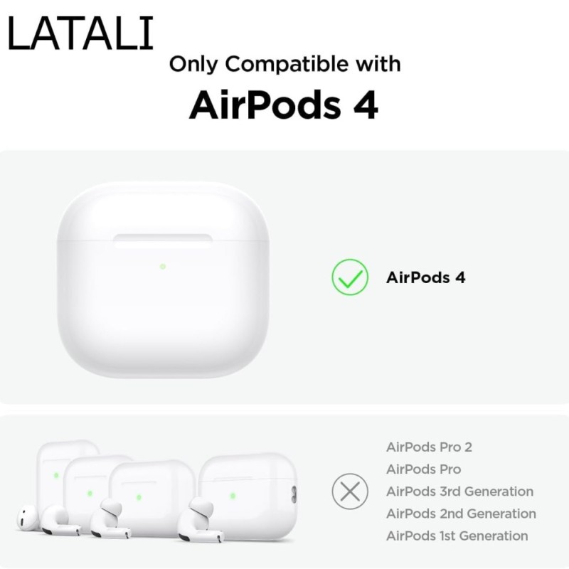 LATALI Silicone Case AP-4-3D-New-24 Shockproof for Airpods 4 Cookie Bear