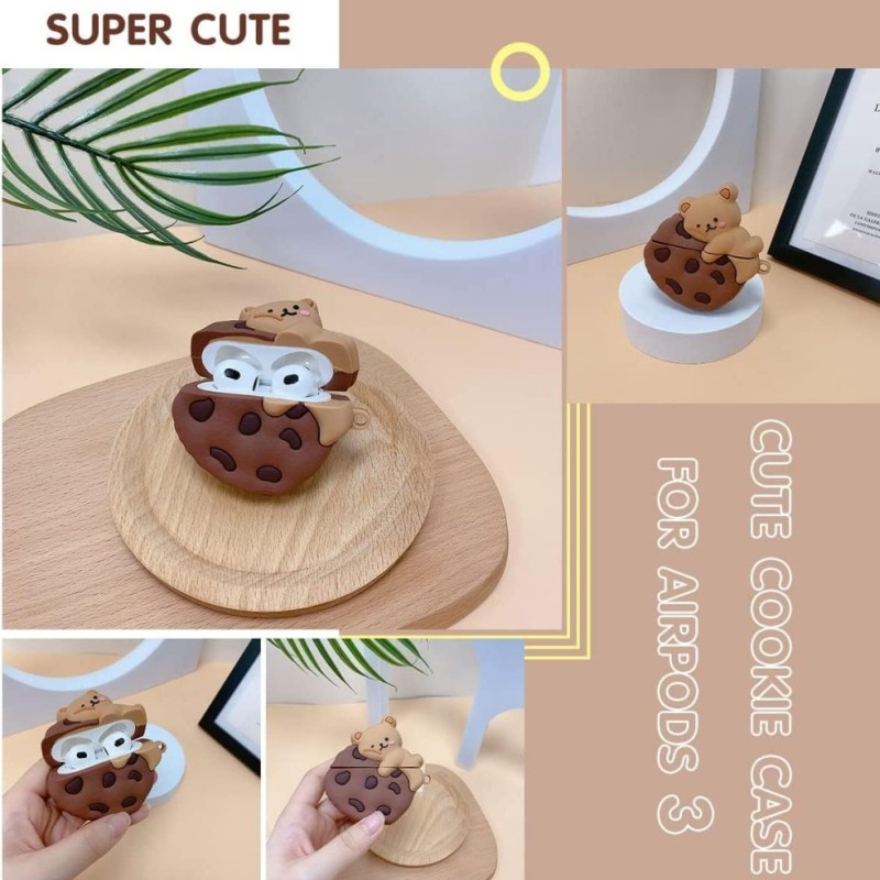 LATALI Silicone Case AP-4-3D-New-24 Shockproof for Airpods 4 Cookie Bear