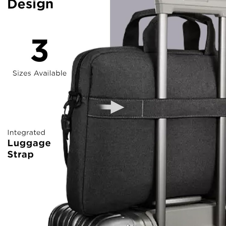 Lenovo Casual Laptop Briefcase T210 (Toploader) 39.62 cm (15.6-inch) Water Repellent Black, Sleek Design, Lightweight, Office Use, Black