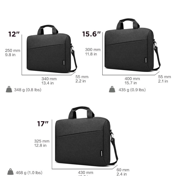 Lenovo Casual Laptop Briefcase T210 (Toploader) 39.62 cm (15.6-inch) Water Repellent Black, Sleek Design, Lightweight, Office Use, Black