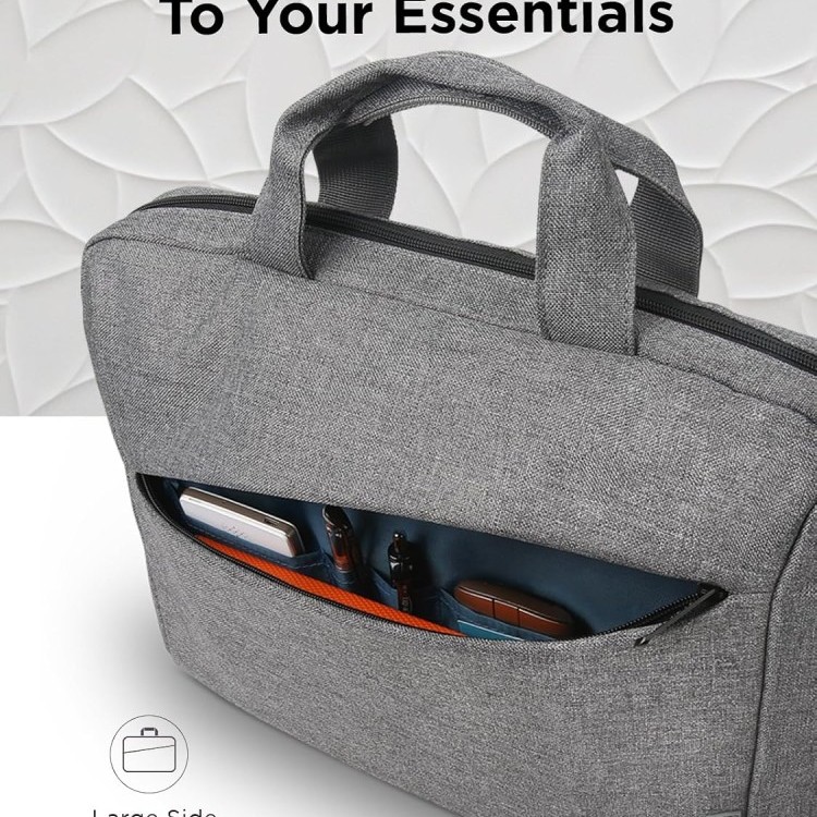 Lenovo Casual Laptop Briefcase T210 (Toploader) 39.62 cm (15.6-inch) Water Repellent Black, Sleek Design, Lightweight, Office Use, Grey