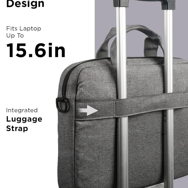 Lenovo Casual Laptop Briefcase T210 (Toploader) 39.62 cm (15.6-inch) Water Repellent Black, Sleek Design, Lightweight, Office Use, Grey