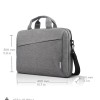 Lenovo Casual Laptop Briefcase T210 (Toploader) 39.62 cm (15.6-inch) Water Repellent Black, Sleek Design, Lightweight, Office Use, Grey