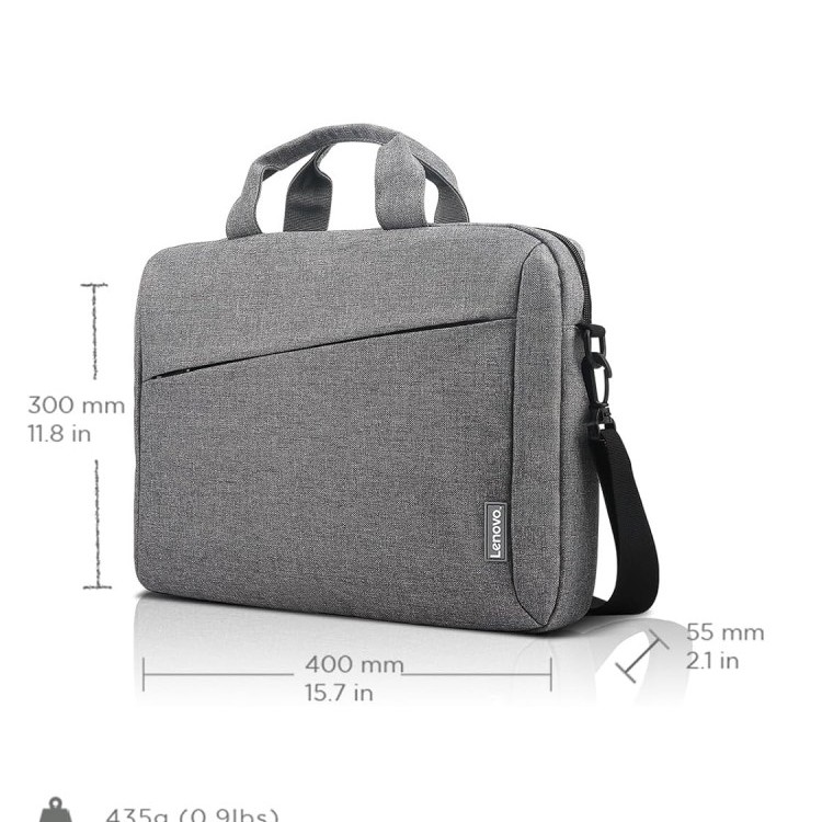 Lenovo Casual Laptop Briefcase T210 (Toploader) 39.62 cm (15.6-inch) Water Repellent Black, Sleek Design, Lightweight, Office Use, Grey