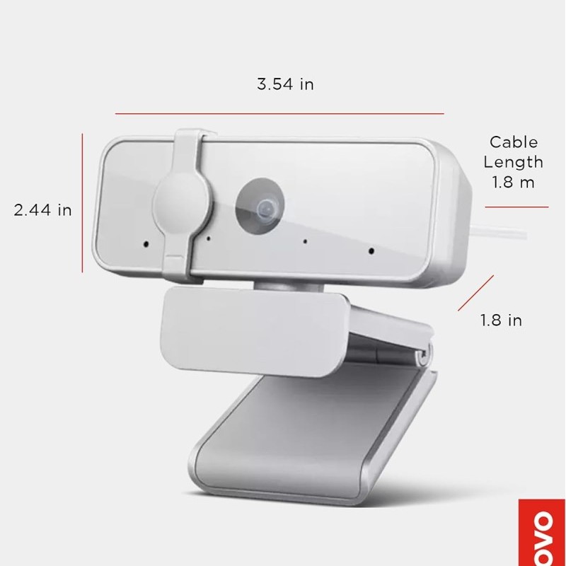 Lenovo FHD Webcam GXC1B34793 1080P 2.1MP Dual Mics Cloud Grey