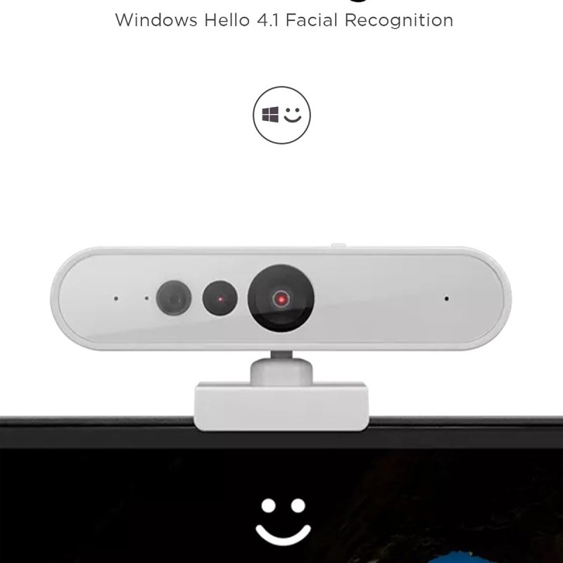 Lenovo FHD Webcam GXC1D66063 1080p Resolution 360° Rotation Cloud Grey