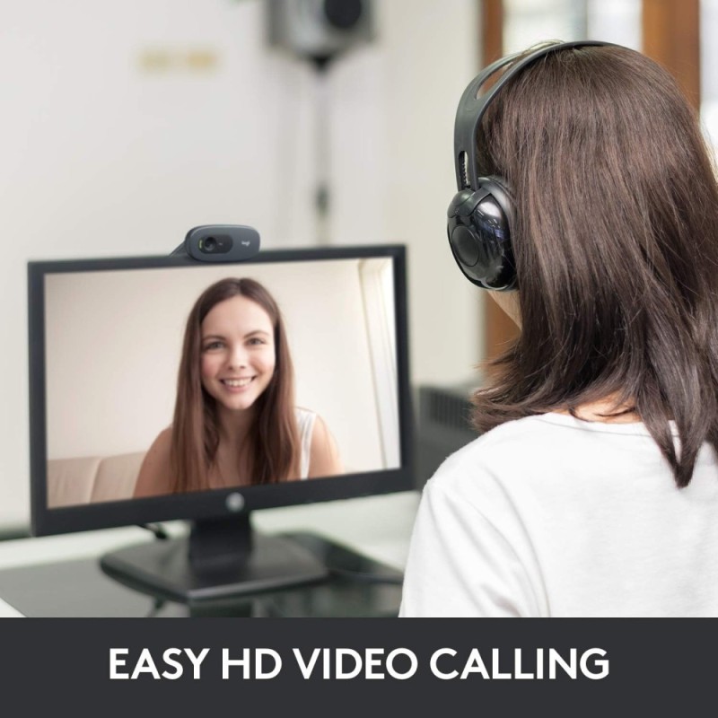 Logitech C270 HD Web Camera 720p/30fps with Noise-Reducing Mic Black