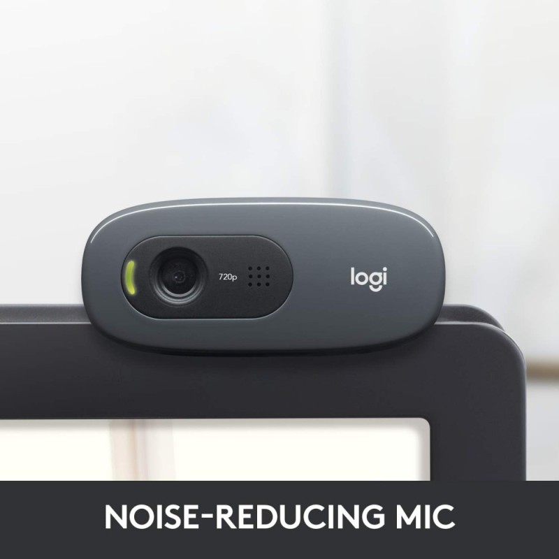 Logitech C270 HD Web Camera 720p/30fps with Noise-Reducing Mic Black