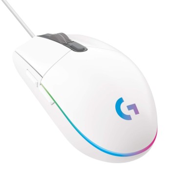 Logitech G Light Sync Gaming Mouse 8K DPI, 6 Buttons, White