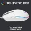 Logitech G Light Sync Gaming Mouse 8K DPI, 6 Buttons, White