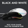 Logitech G Light Sync Gaming Mouse 8K DPI, 6 Buttons, White