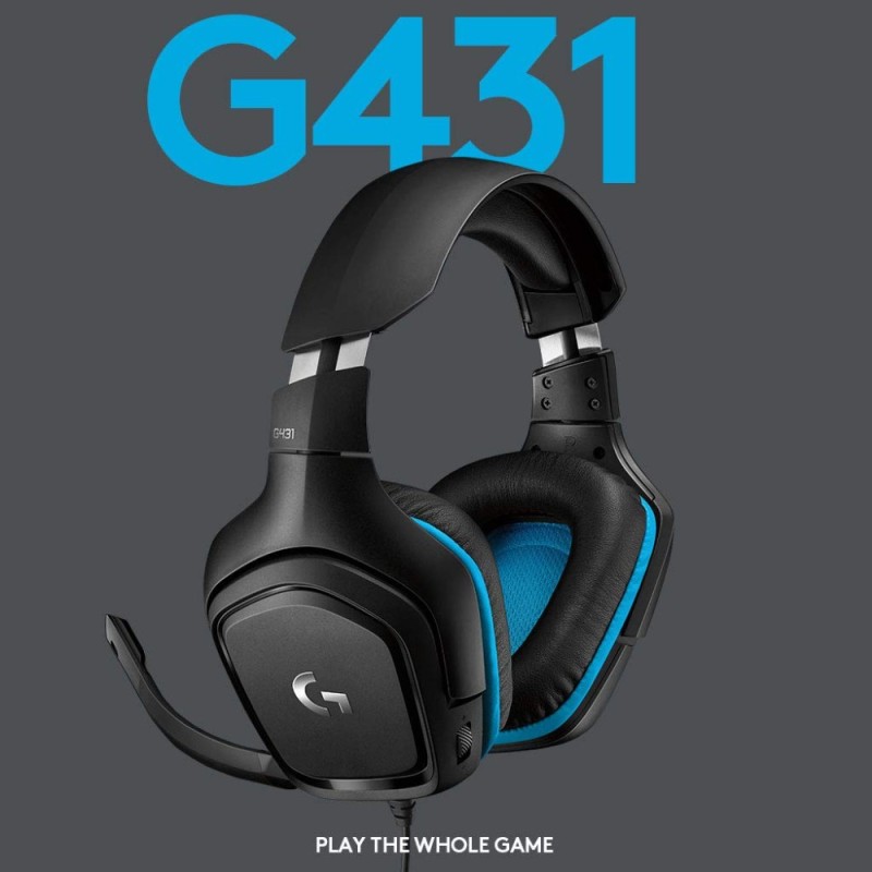 Logitech G Over Ear Headphones G431 50 mm Drivers, DTS X 2.0, Black
