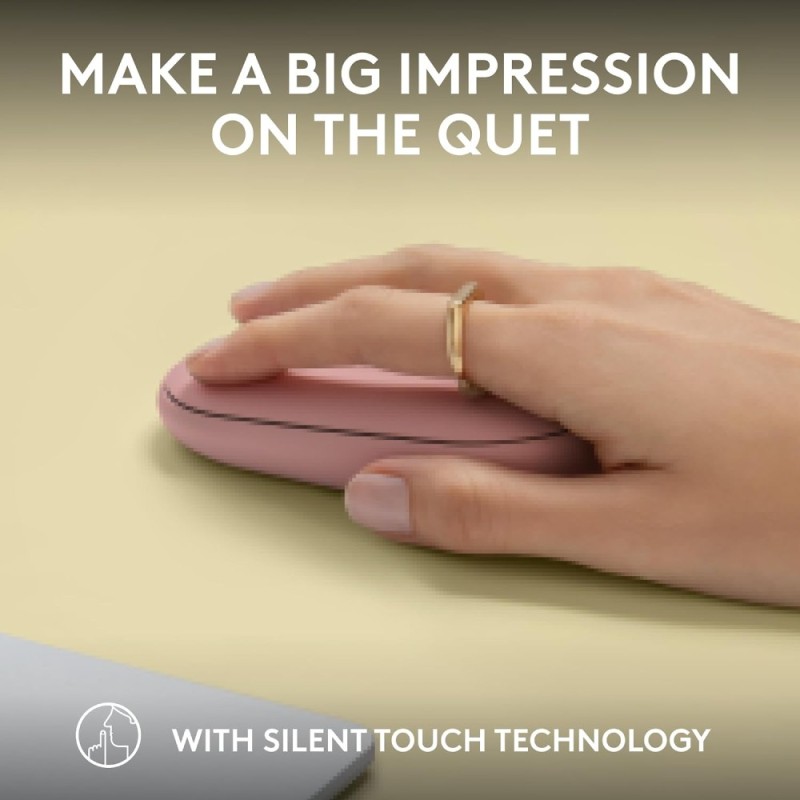 Logitech Pebble Mouse 2 M350s Bluetooth Wireless Mouse 4000 DPI Tonal Rose