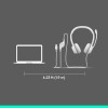 Logitech Wired Headset H390 Digital Stereo Sound, USB-A, White