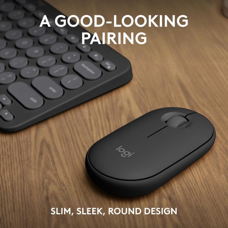 Logitech Wireless Keyboard and Mouse Pebble 2 920-012187 Customisable Bluetooth Graphite