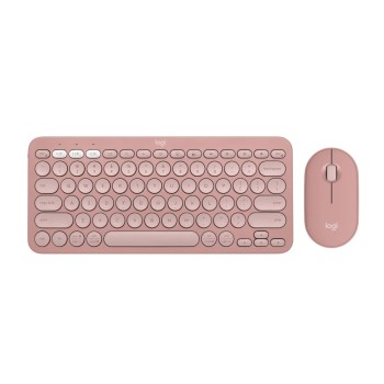 Logitech Wireless Keyboard and Mouse Pebble 2 Combo, Bluetooth, Portable, Tonal Rose