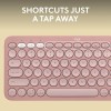 Logitech Wireless Keyboard Pebble Keys 2 K380s Multi-Device Bluetooth Slim Portable Tonal Rose