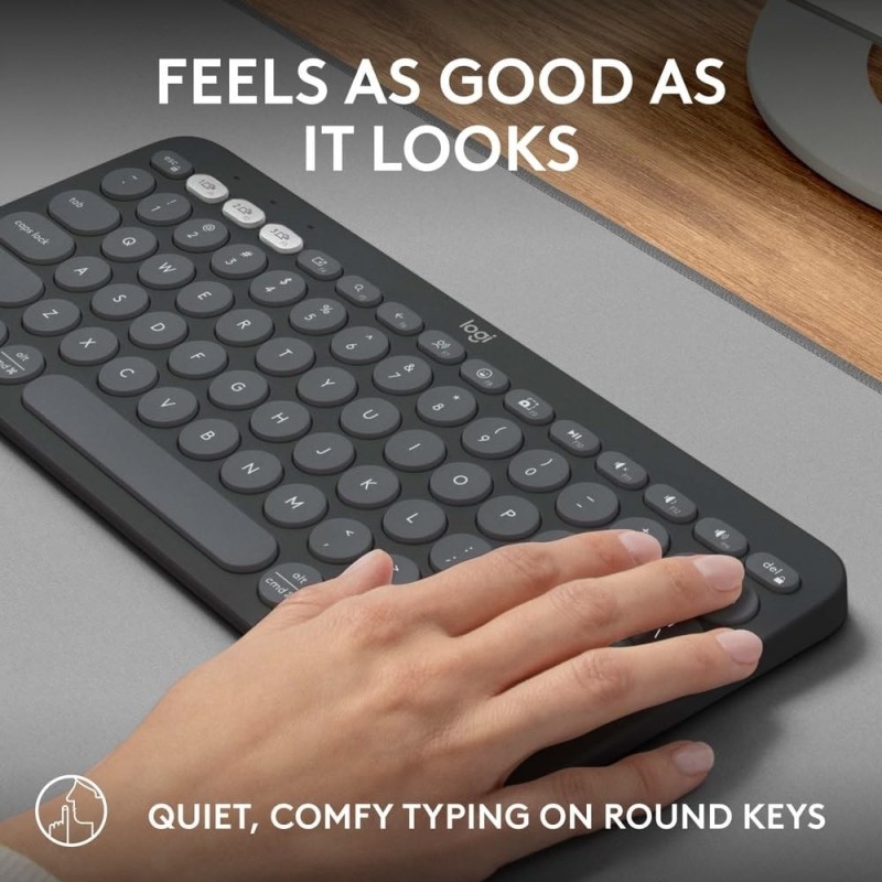 Logitech Wireless Keyboard Pebble Keys 2 K380s Slim Bluetooth Graphite