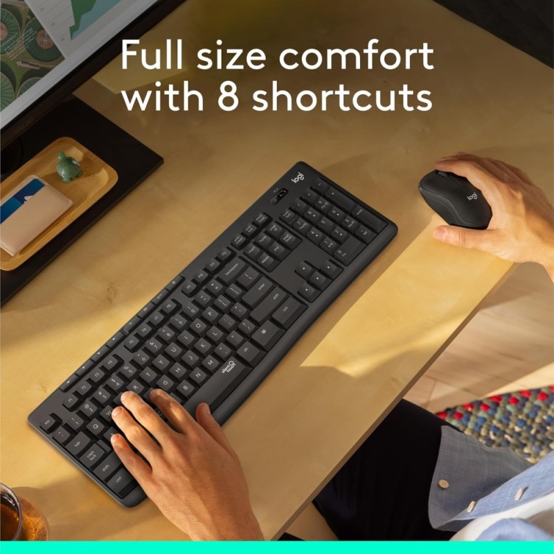 Logitech Wireless Mouse & Keyboard MK295 SilentTouch Technology Graphite