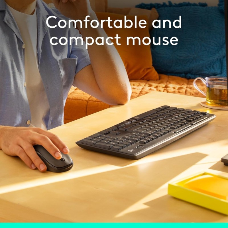 Logitech Wireless Mouse & Keyboard MK295 SilentTouch Technology Graphite