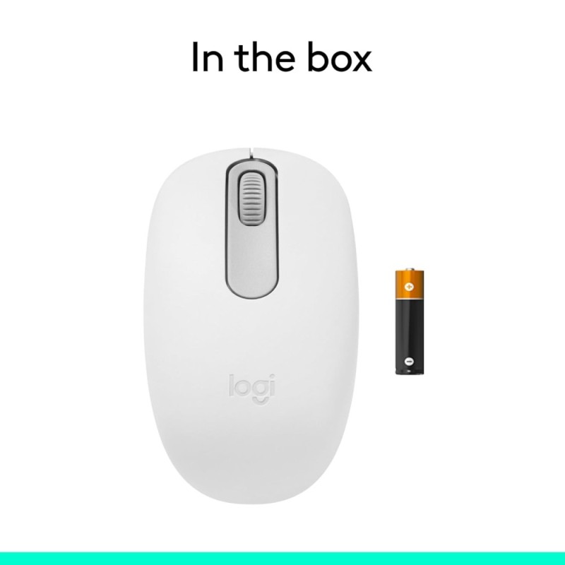 Logitech Wireless Mouse M196 Bluetooth Compact Design White
