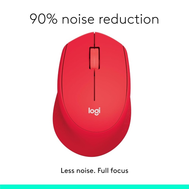 Logitech Wireless Mouse M331 Silent Plus 1000 DPI Red