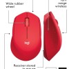 Logitech Wireless Mouse M331 Silent Plus 1000 DPI Red