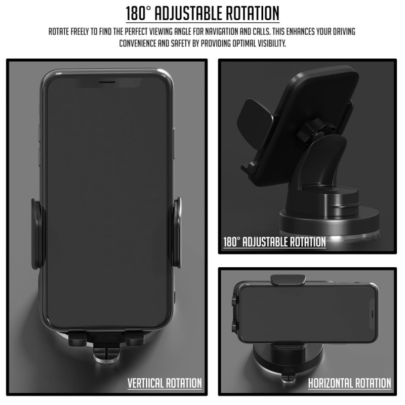 LS LAPSTER Car Mobile Holder LS-0172 360° Rotation Black