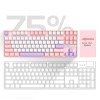 MageGee Gaming Mechanical Keyboard 75% Pink Red Switch 87 Keys White Pink