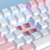 MageGee Gaming Mechanical Keyboard 75% Pink Red Switch 87 Keys White Pink