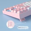 MageGee Gaming Mechanical Keyboard 75% Pink Red Switch 87 Keys White Pink