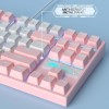 MageGee Gaming Mechanical Keyboard 75% Pink Red Switch 87 Keys White Pink