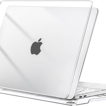 Meyaar Case for MacBook Air 13.6-inch M2 M3 M4 M5 Hard Shell Crystal Clear