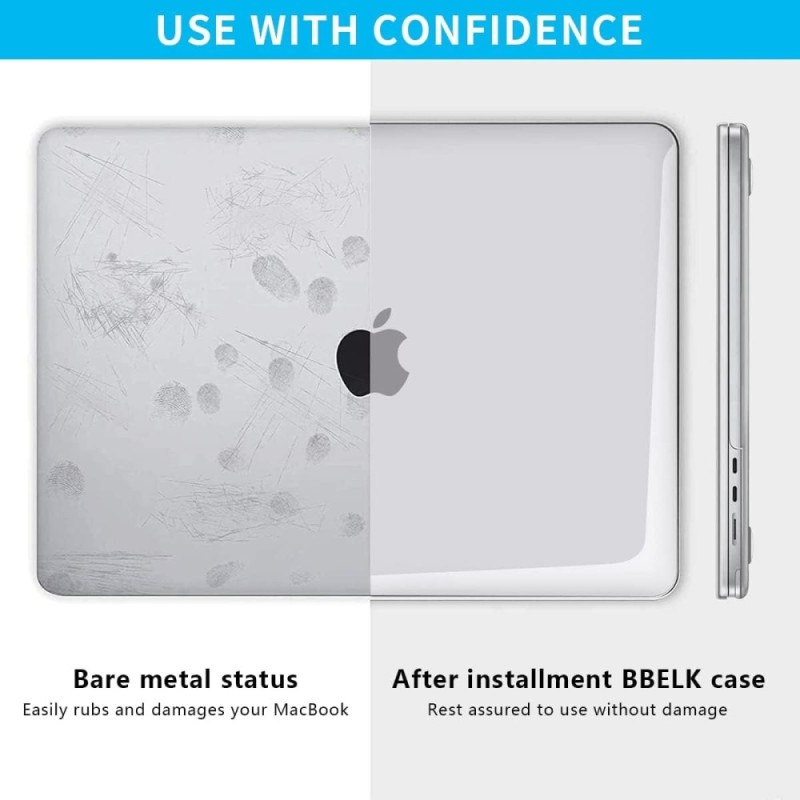 Meyaar Case for MacBook Air 13.6-inch M2 M3 M4 M5 Hard Shell Crystal Clear
