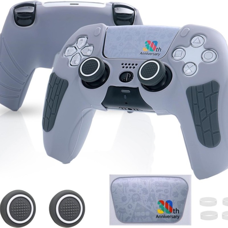 Meyaar Silicone Cover for PS5 Controller, Anti-Slip, Light Grey