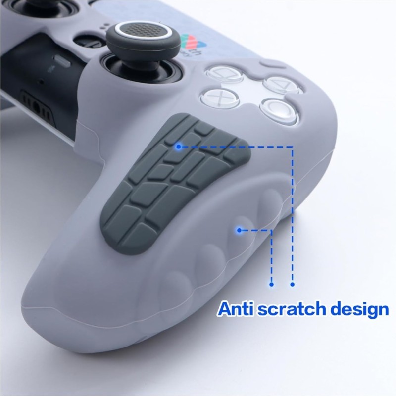 Meyaar Silicone Cover for PS5 Controller, Anti-Slip, Light Grey