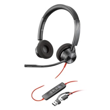 PLT Blackwire 3320 Stereo Headset Noise-Canceling Mic USB-C Black