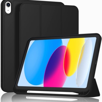 PLUGTECH Case for Samsung Tab S10 Lite 10.9 inch Black - Pencil Holder, Auto Sleep/Wake, Slim Fit