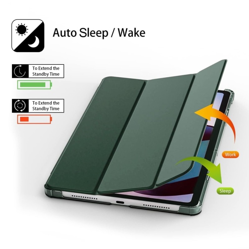 PLUGTECH Soft Flexible Trifold Flip Case for Samsung Galaxy Tab S10 Lite 10.9"/Tab S9 FE 10.9"/Tab S9 11"/Tab S10 FE 10.9" Green