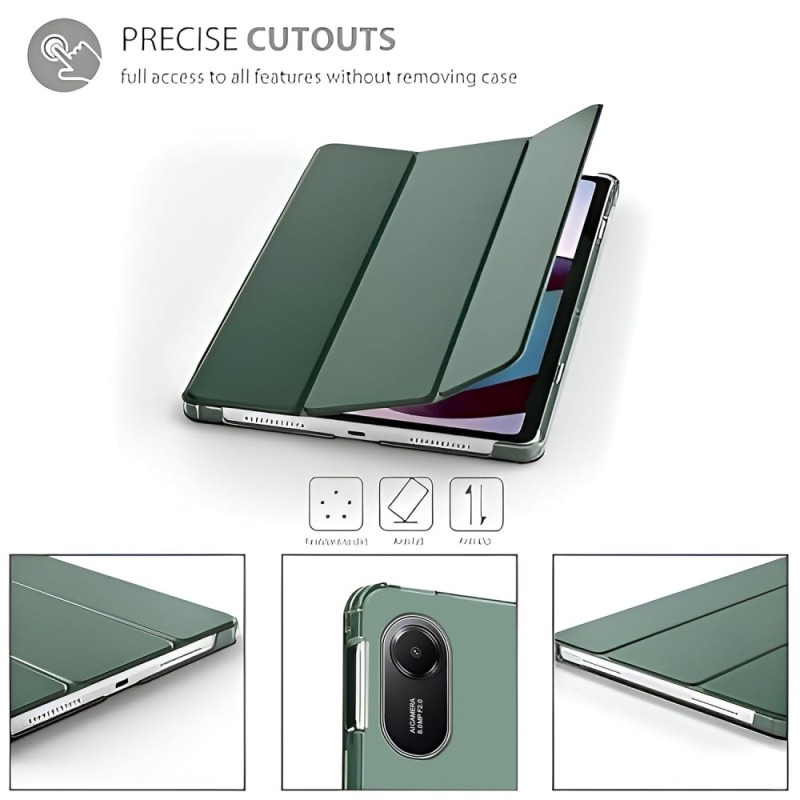 PLUGTECH Soft Flexible Trifold Flip Case for Samsung Galaxy Tab S10 Lite 10.9"/Tab S9 FE 10.9"/Tab S9 11"/Tab S10 FE 10.9" Green