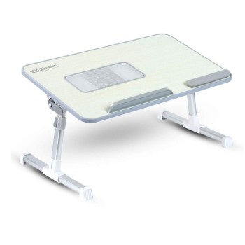 Portronics Aluminium My Buddy Plus Laptop Table POR-704 Adjustable Angle, Built-in USB Cooling Fan, Grey