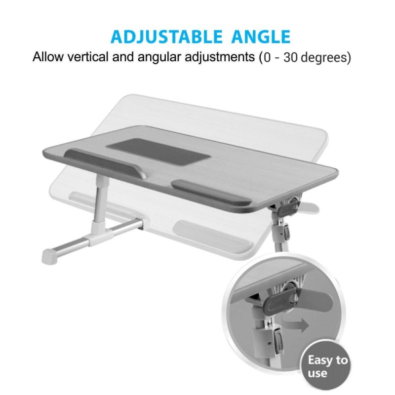 Portronics Aluminium My Buddy Plus Laptop Table POR-704 Adjustable Angle, Built-in USB Cooling Fan, Grey