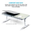 Portronics Aluminium My Buddy Plus Laptop Table POR-704 Adjustable Angle, Built-in USB Cooling Fan, Grey