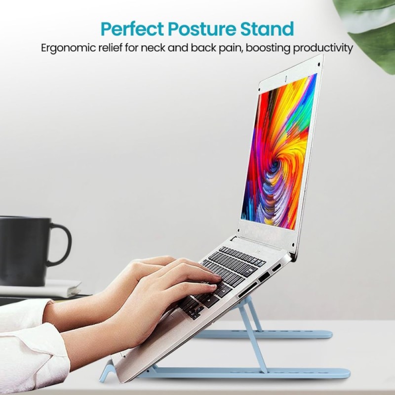 Portronics My Buddy K Lite Laptop Stand Adjustable Heights Blue
