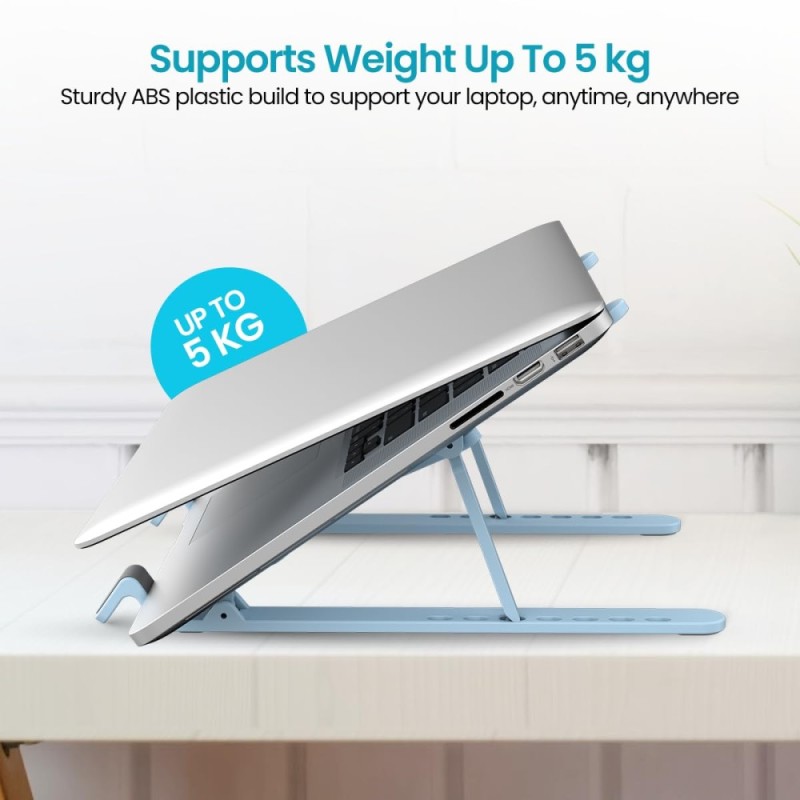 Portronics My Buddy K Lite Laptop Stand Adjustable Heights Blue