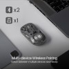 Portronics Wireless Bluetooth Mouse POR-3098 Dual Connectivity, Rechargeable Battery, Adjustable DPI, Grey