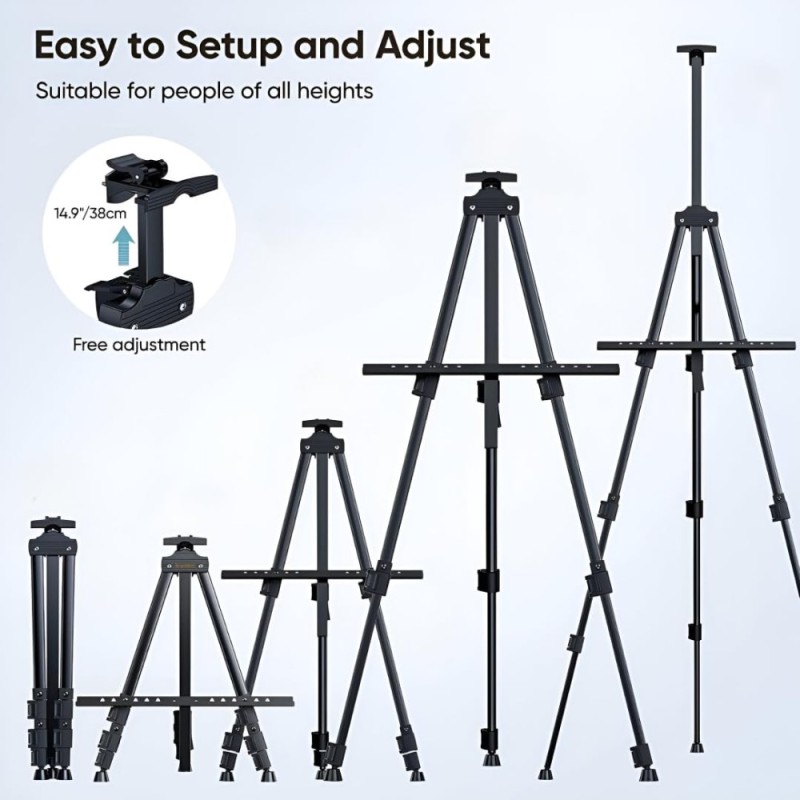 Powerpak Tripod Easel Stand FS-25 Adjustable Height Black
